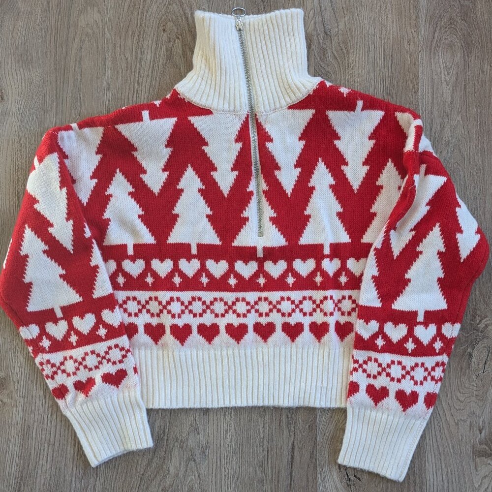 Jessica Simpson Christmas Half-Zip  Cozy Sweater | Size S